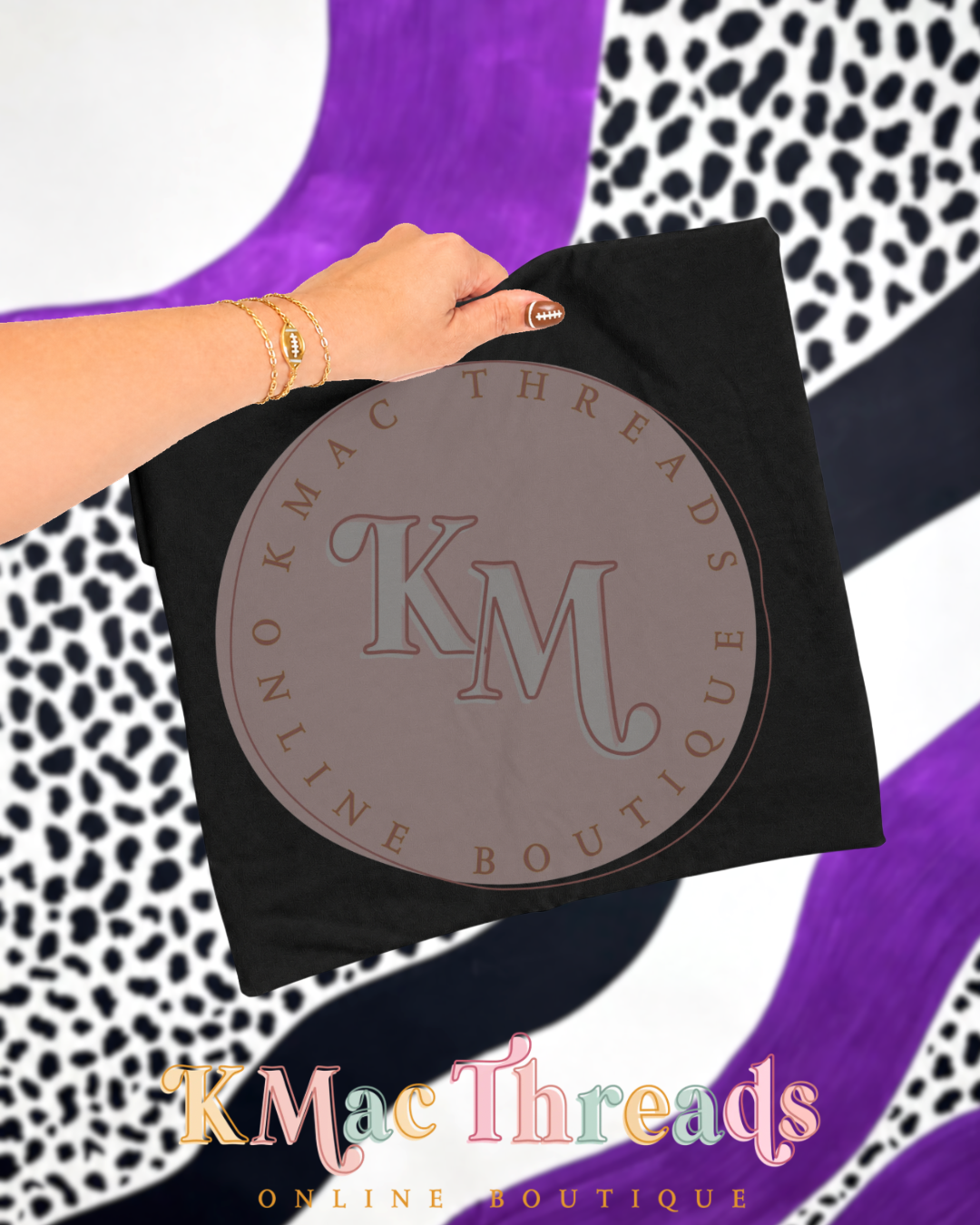 Holding Black Football Purple & Black Smart Mockup