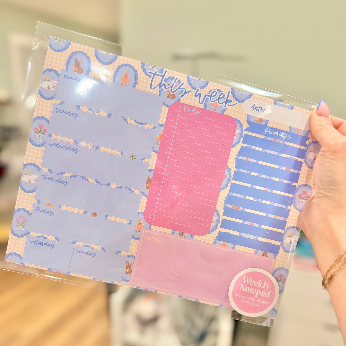 Spring Animal Frame Weekly Notepad