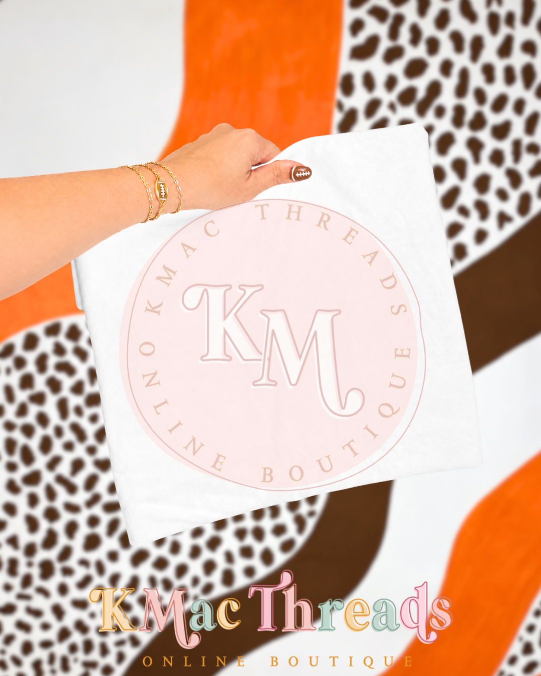 Holding White Football Orange & Brown Smart Mockup
