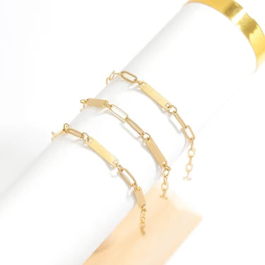 Engraved Paperclip Chain Bracelet
