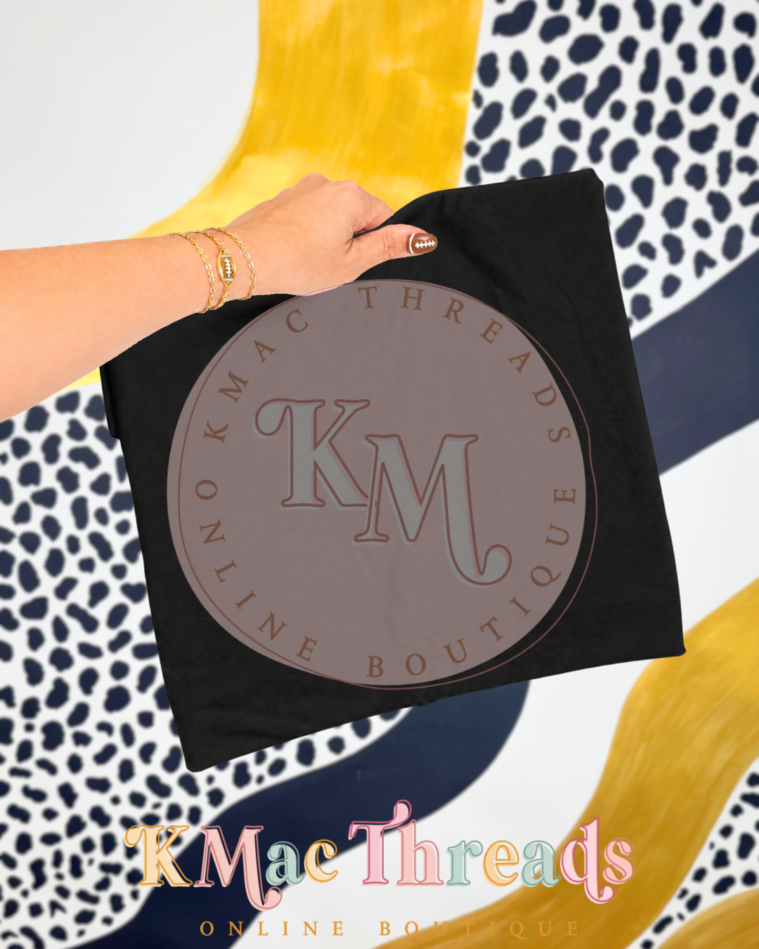 Holding Black Football Black & Gold Smart Mockup
