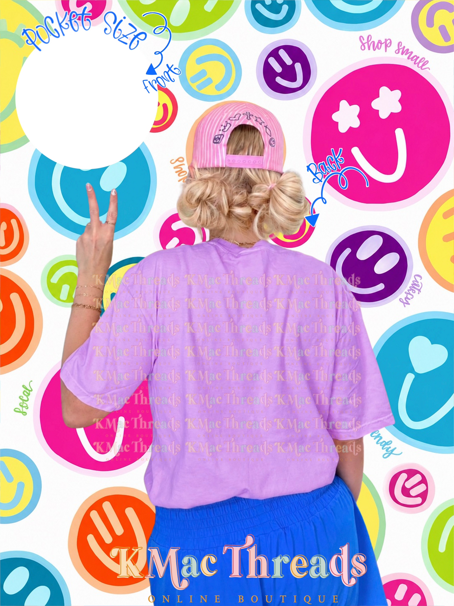 Neon Violet CC Back Smiley Mock