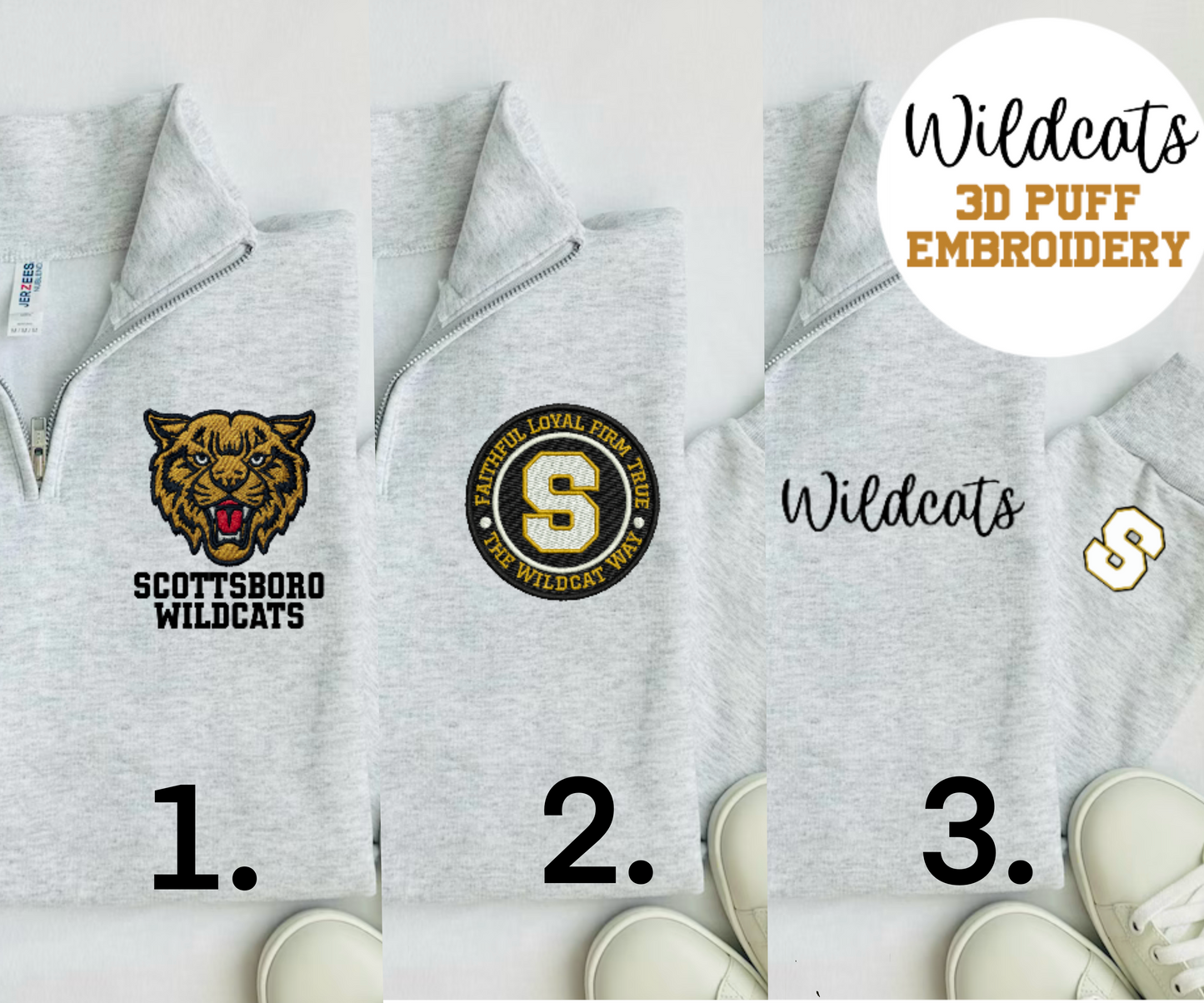 Embroidered Quarter Zip Sweatshirt