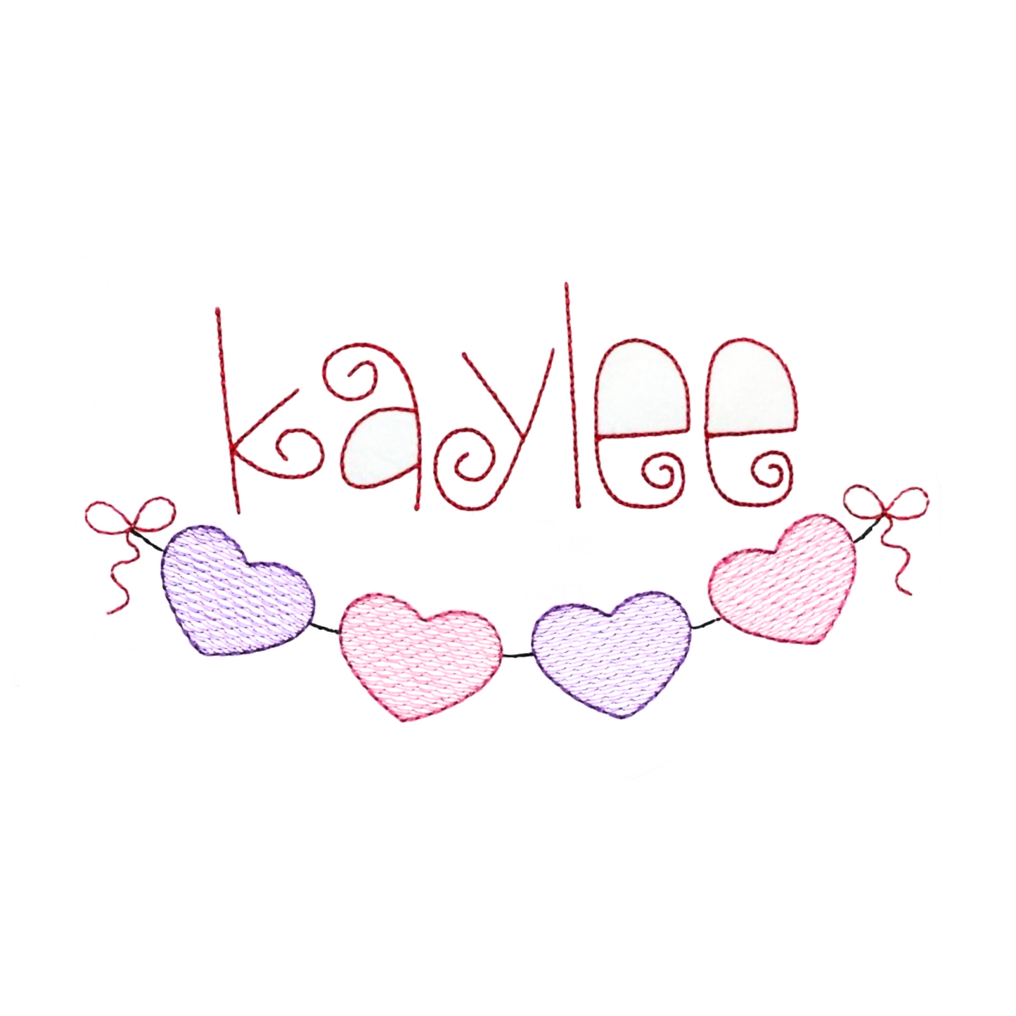 String of Hearts with Name