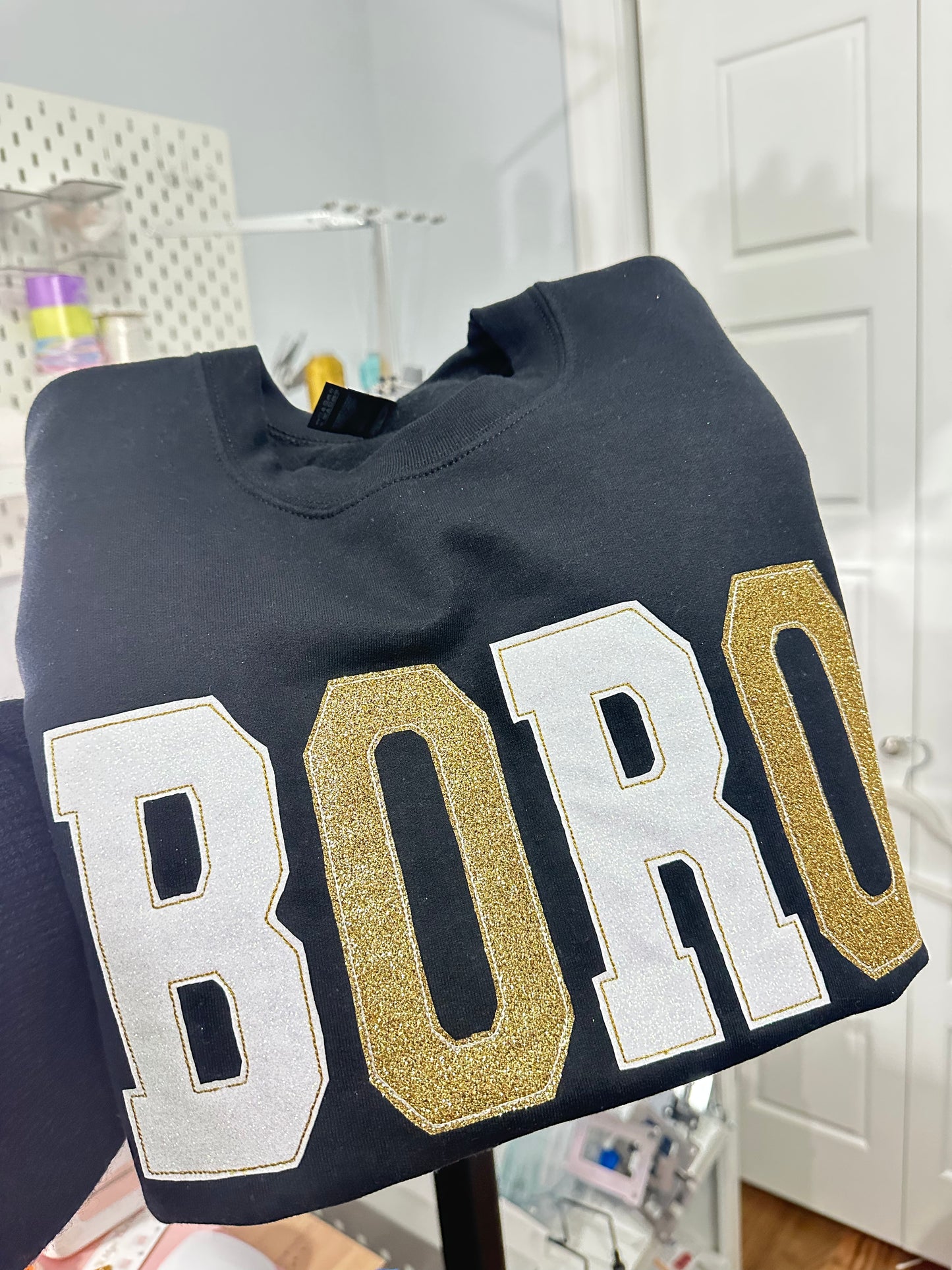 Bean Stitch Glitter Appliqué BORO Design
