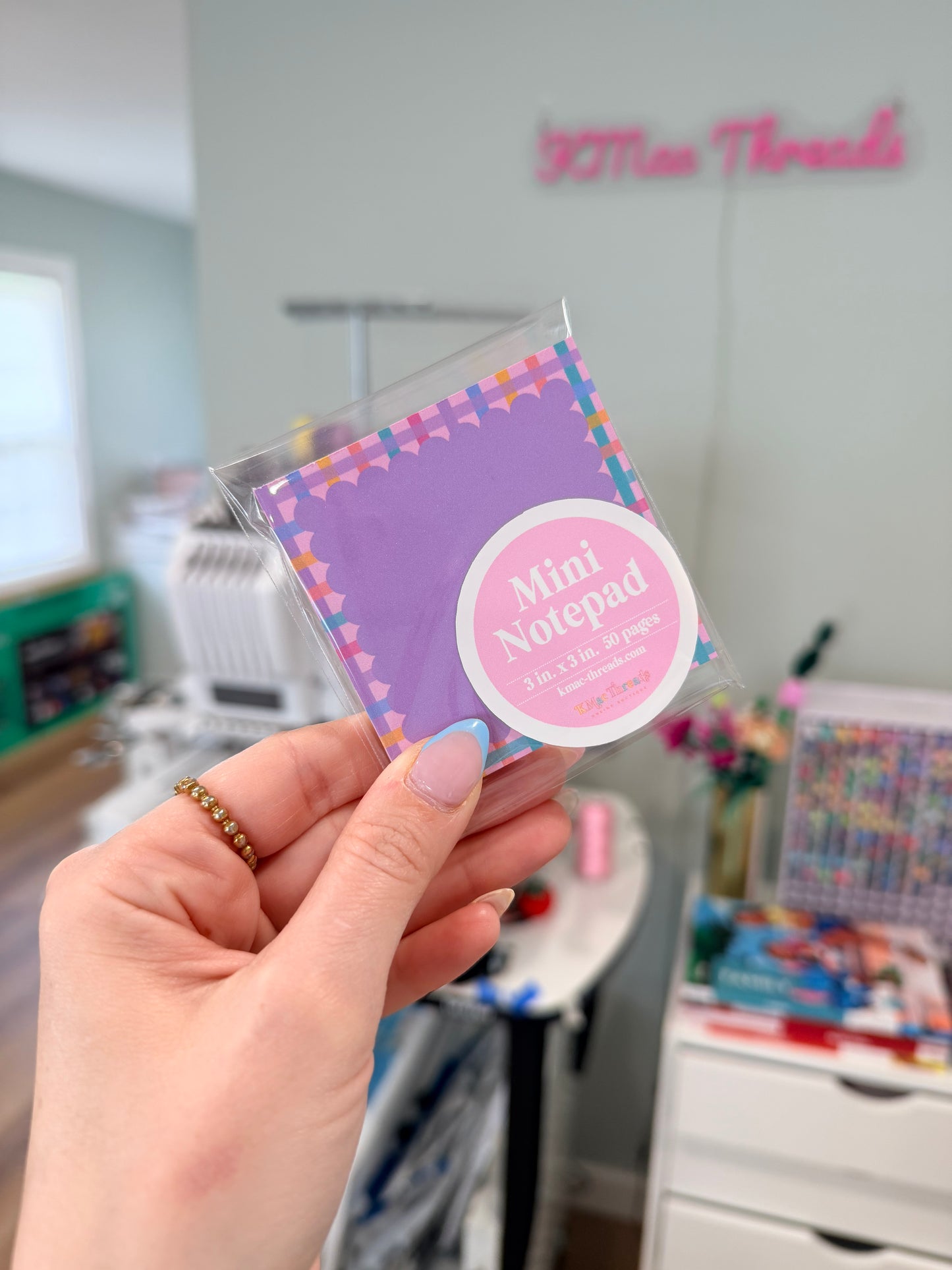 Purple Stripe Mini Notepad