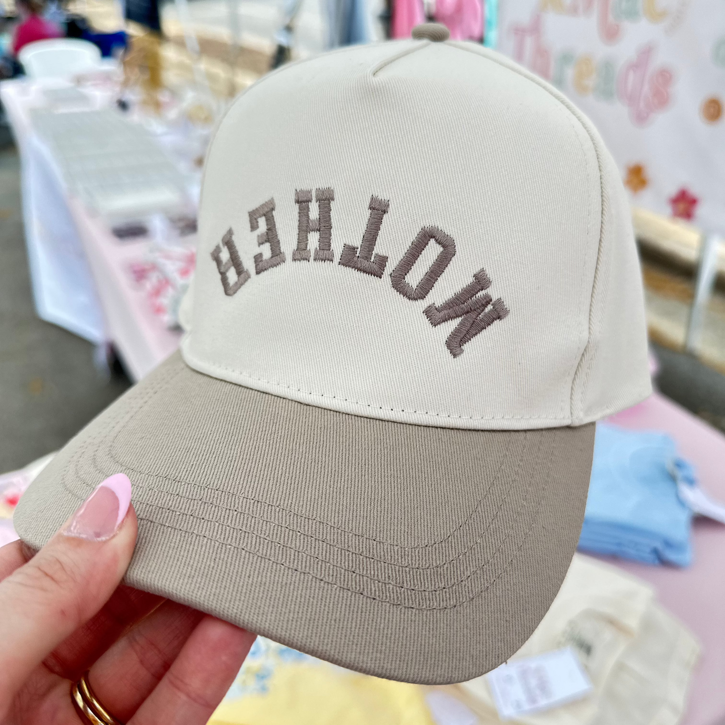 Upside Down Mother Embroidered Hat