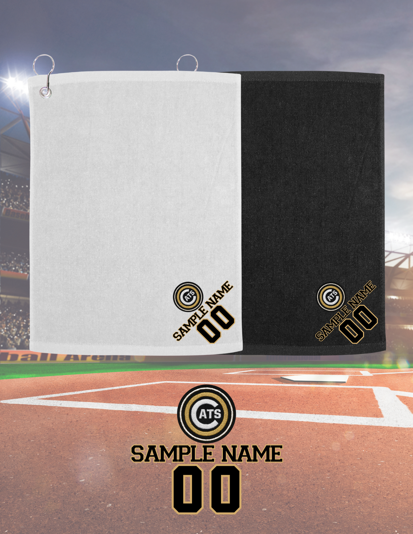 Embroidered Sports Towel With Clip