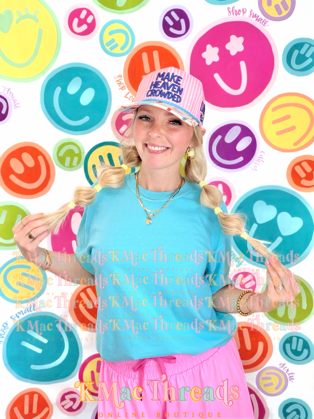 Lagoon Blue CC Smiley Mock