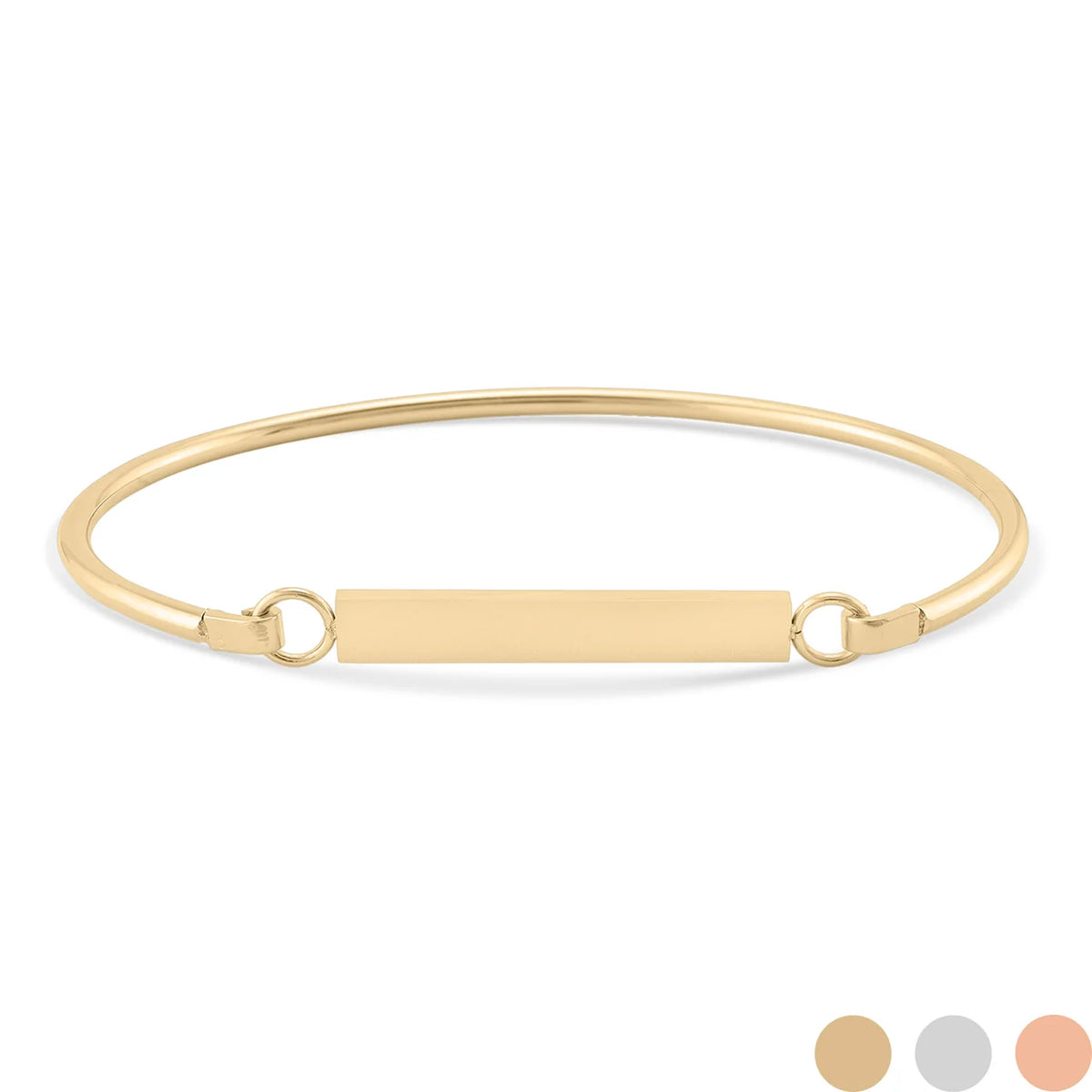 Engraved Flat Bar Bangle Bracelet