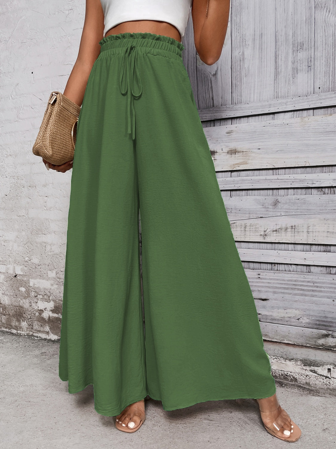 Honey Tied High Waist Wide Leg Pants