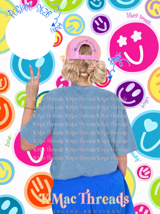 Blue Jean CC Back Smiley Mock