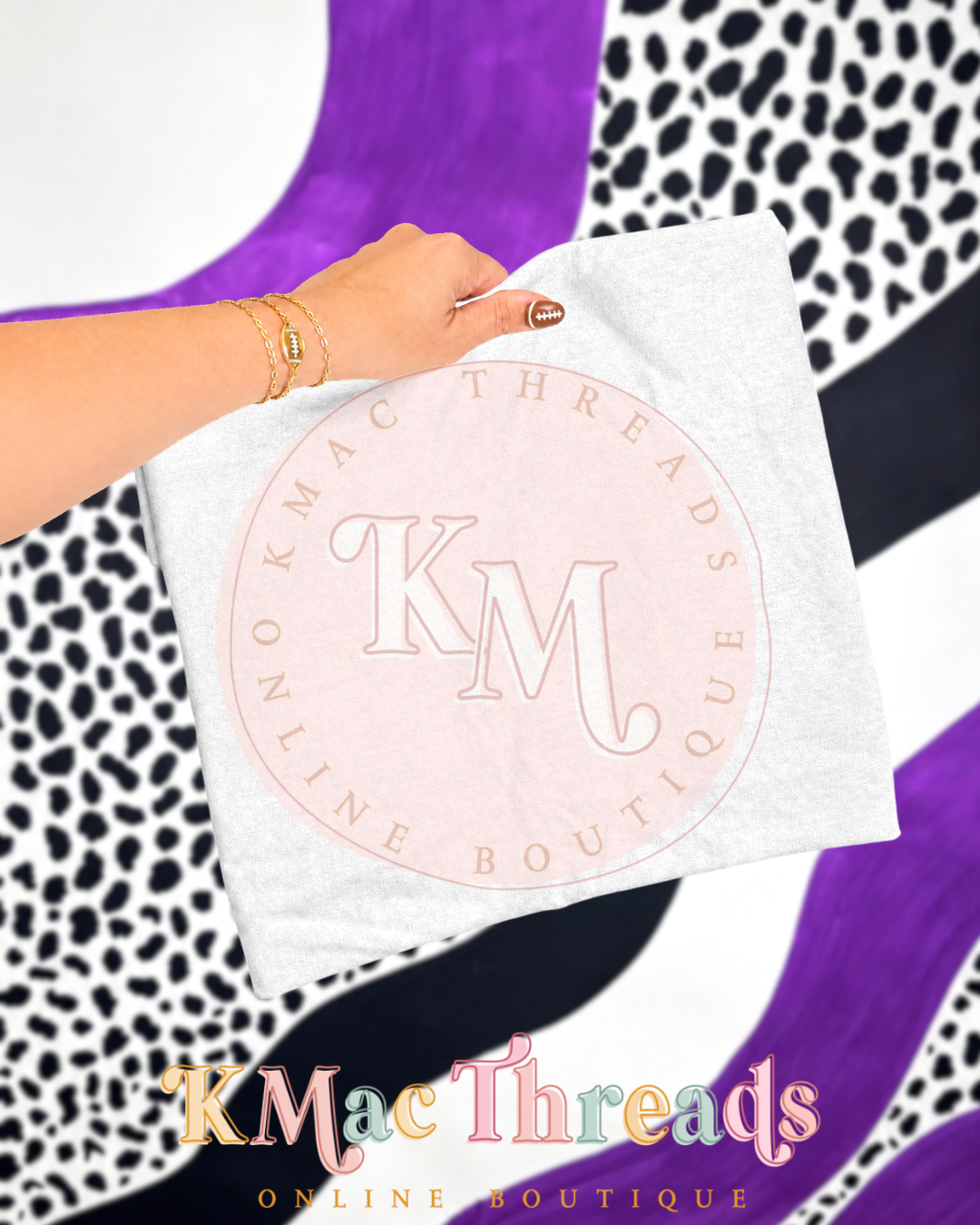 Holding Ash Gray Football Purple & Black Smart Mockup