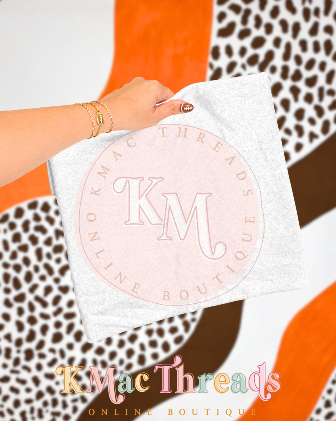 Holding Ash Gray Football Orange & Brown Smart Mockup