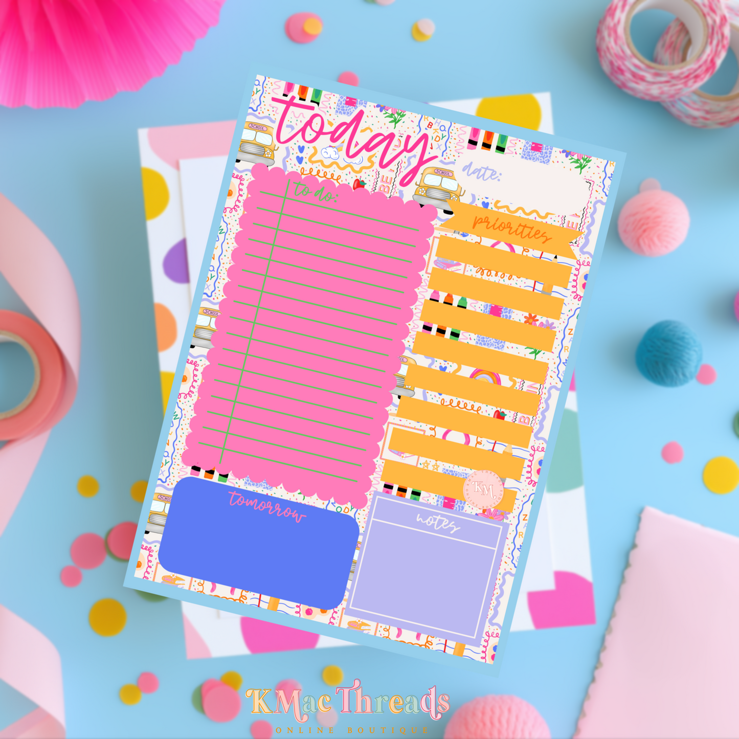 Pink Bus Daily Notepad