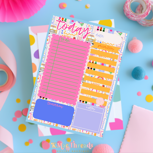 Pink Bus Daily Notepad