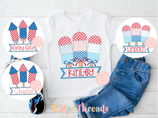 Popsicle or Firework Name Plate
