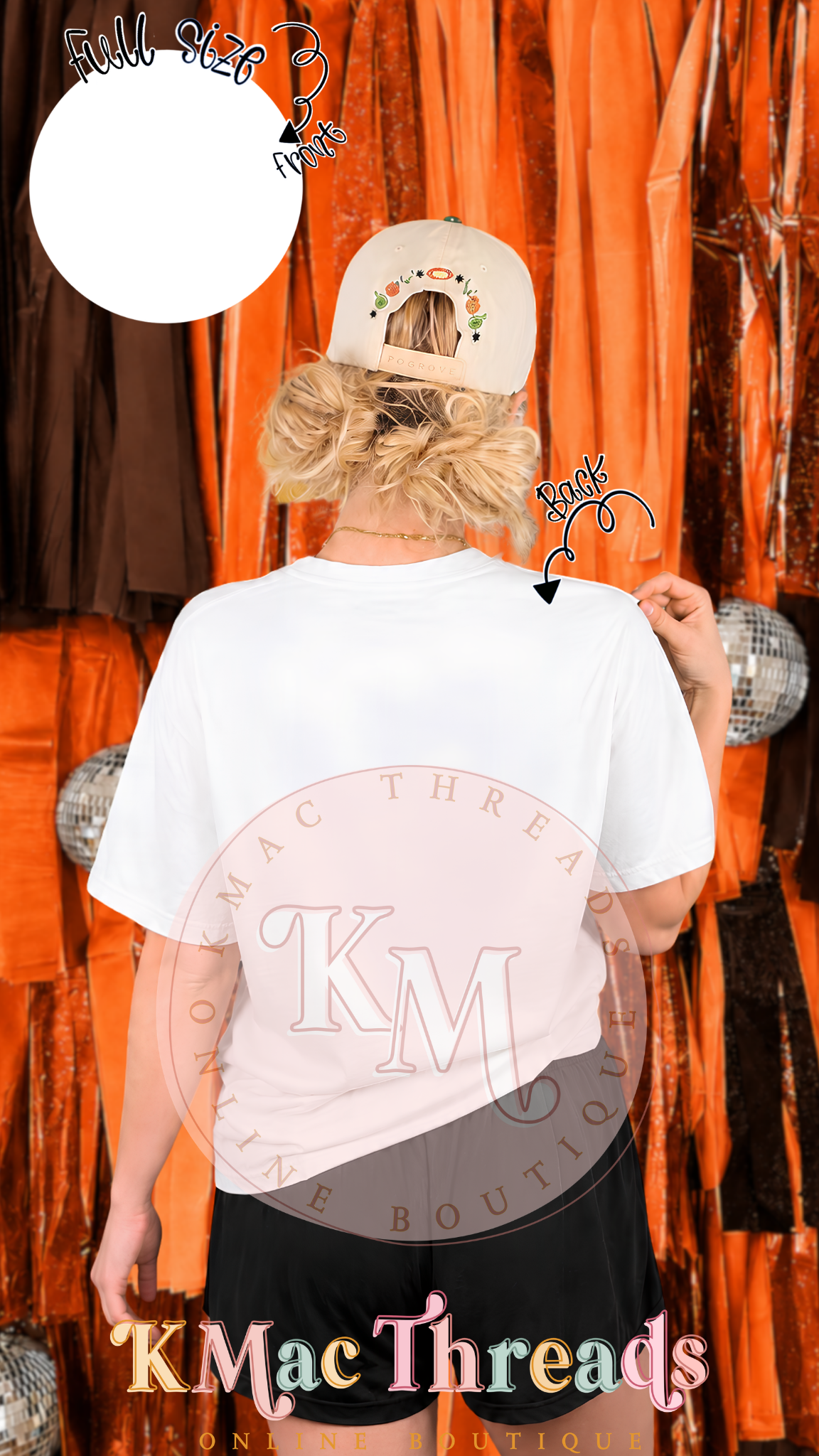 White Back Comfort Color Football Orange & Brown Story Mock