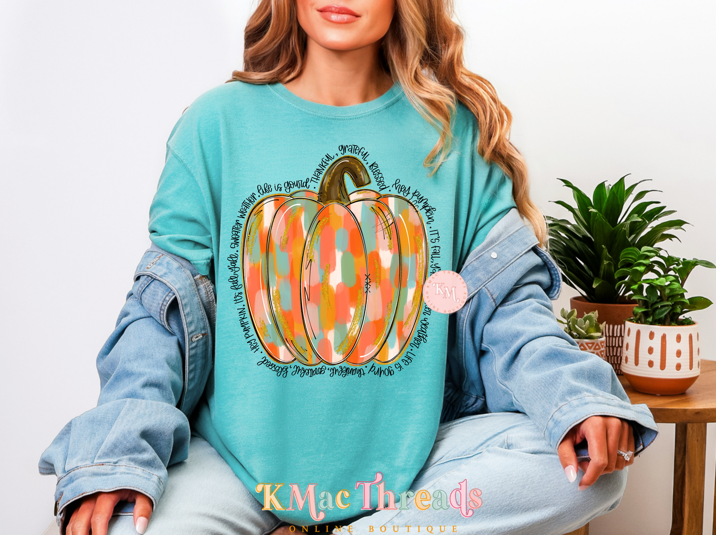 Watercolor Pumpkin With Phrase