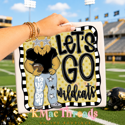 Lets Go Wildcats Touchdown Cat