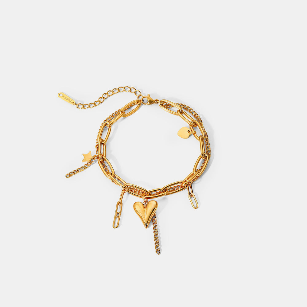 Stainless Steel Double Layered Charm Bracelet – KMac Threads