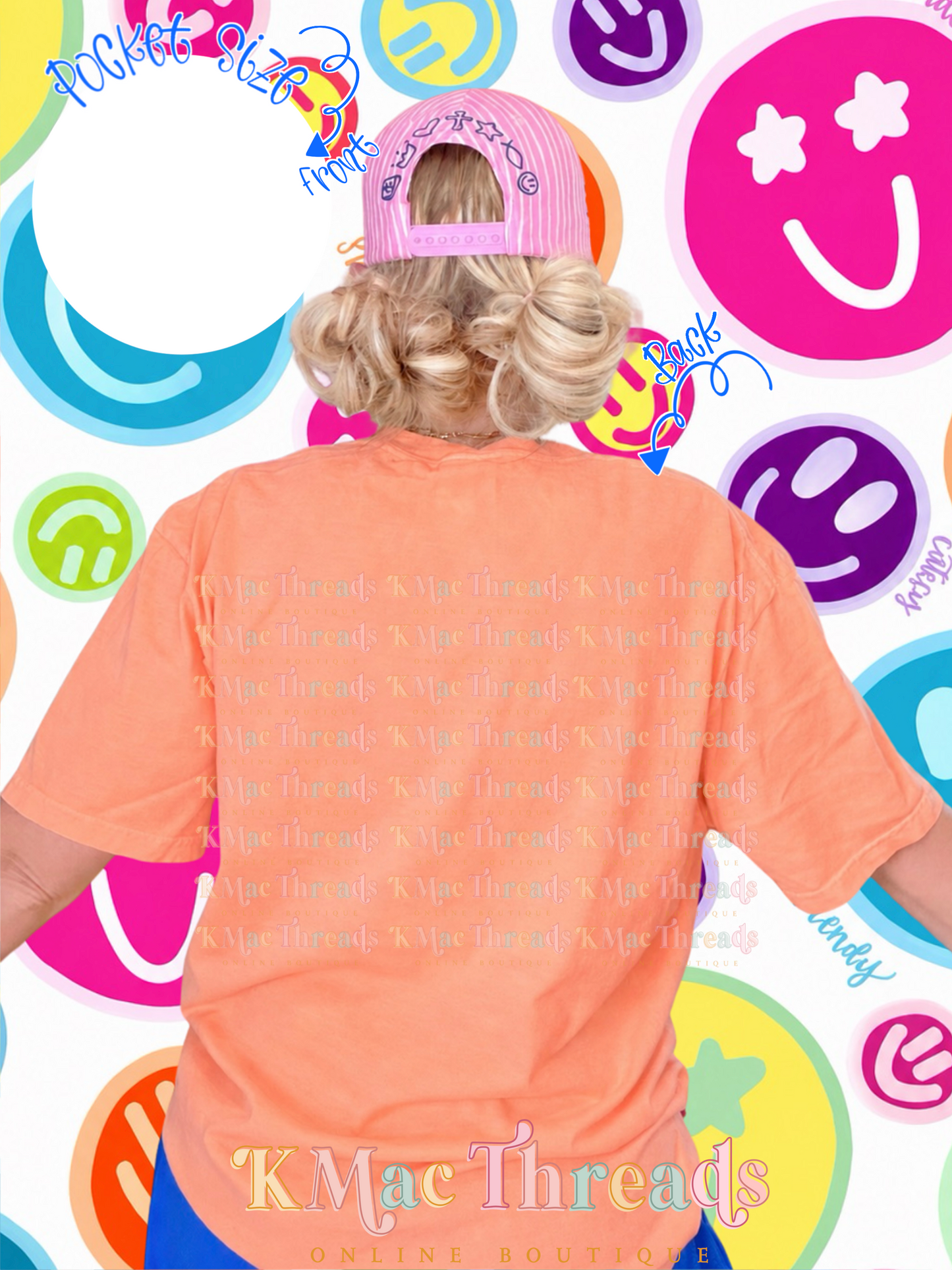Neon Cantaloupe CC Back Smiley Mock