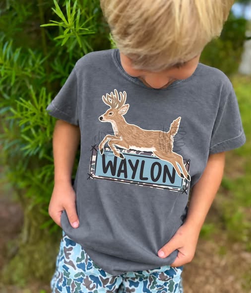 Boy & Girl Deer Name Plate