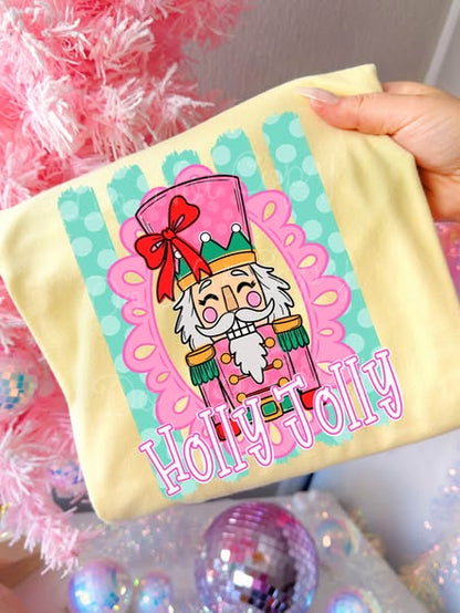 Pink Holly Jolly Nutcracker Frame