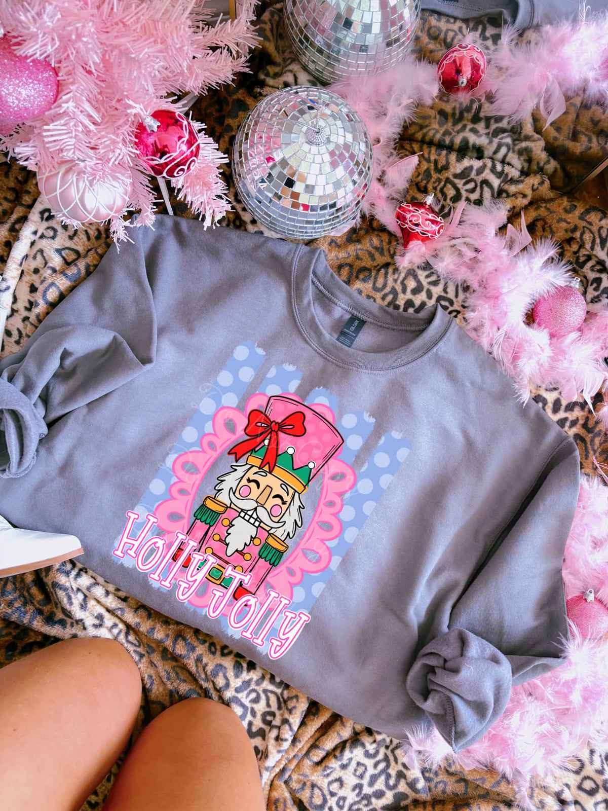 Pink Holly Jolly Nutcracker Frame
