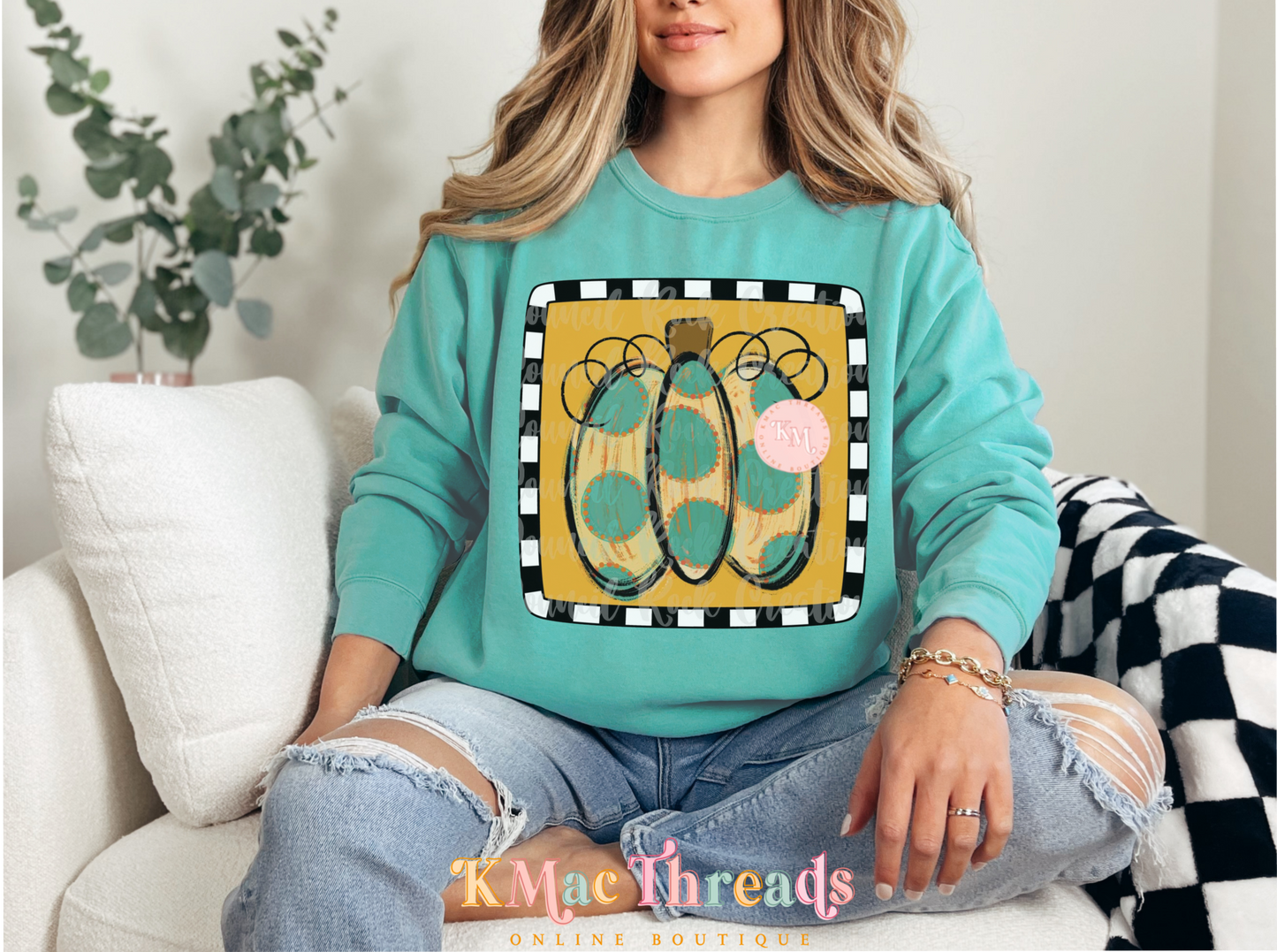 Checkered Frame Pumpkin