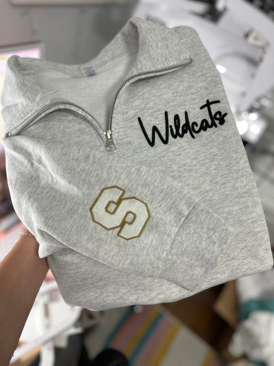 Embroidered Quarter Zip Sweatshirt