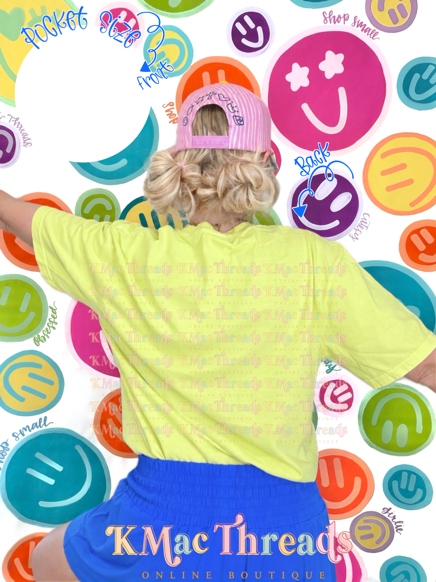 Neon Lemon CC Back Smiley Mock