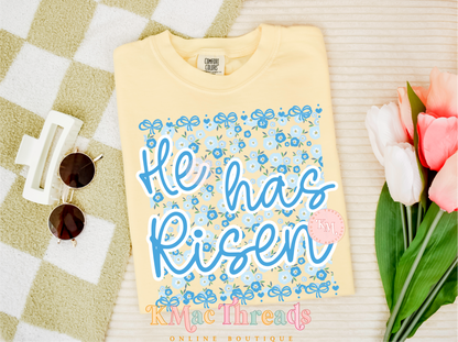 He Has Risen Blue Bow