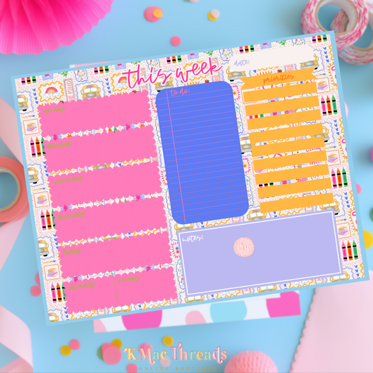 Pink Bus Weekly Notepad