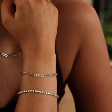 Engraved Paperclip Chain Bracelet