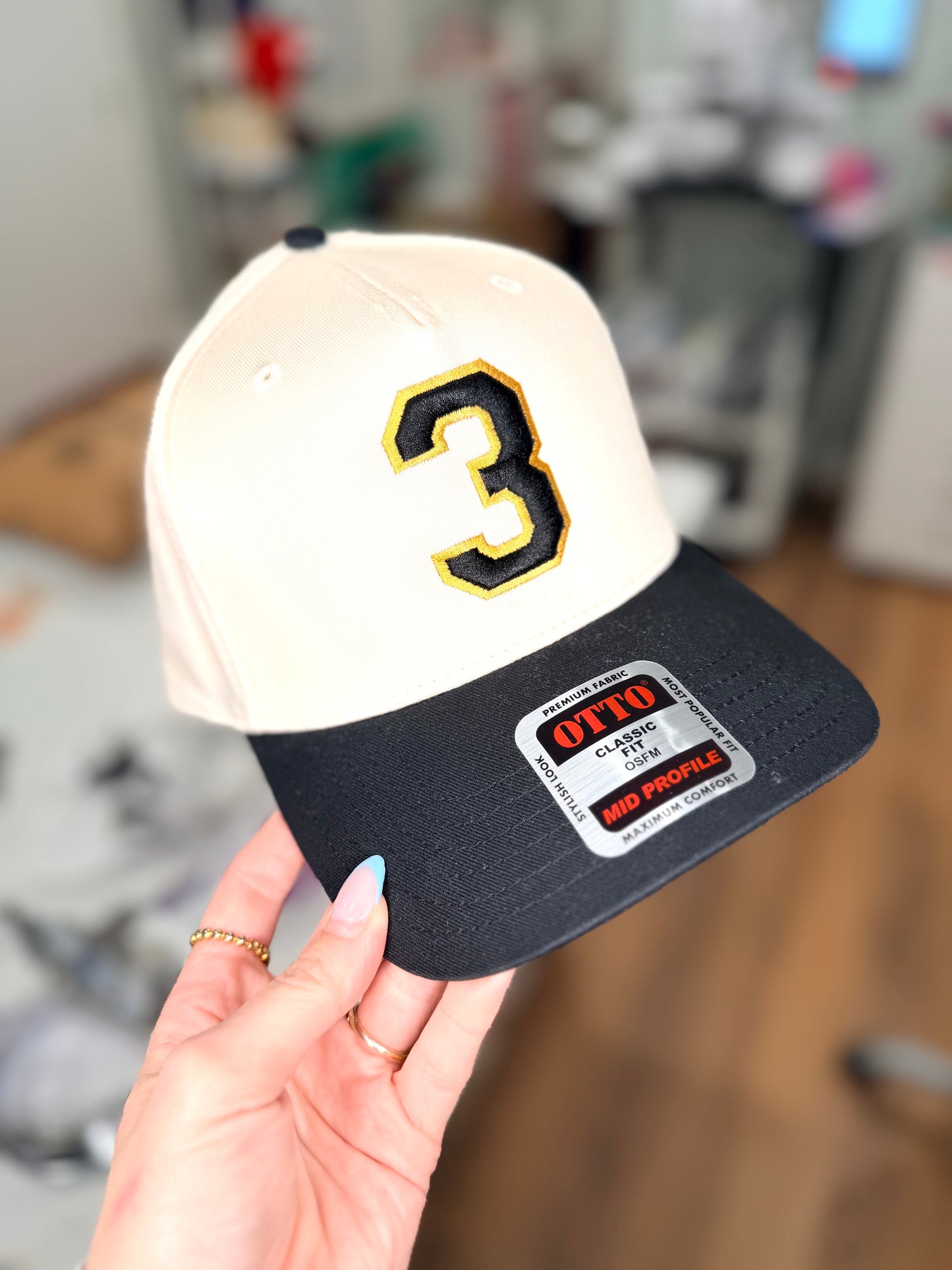 3D Puff Embroidery Number Hat