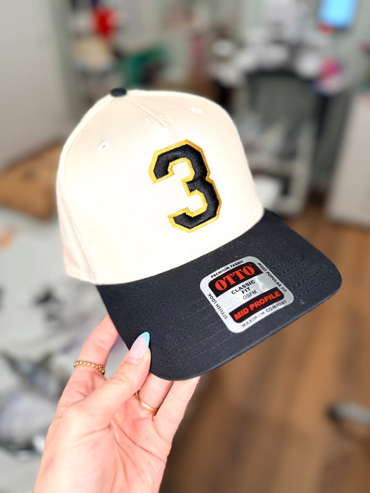 3D Puff Embroidery Number Hat