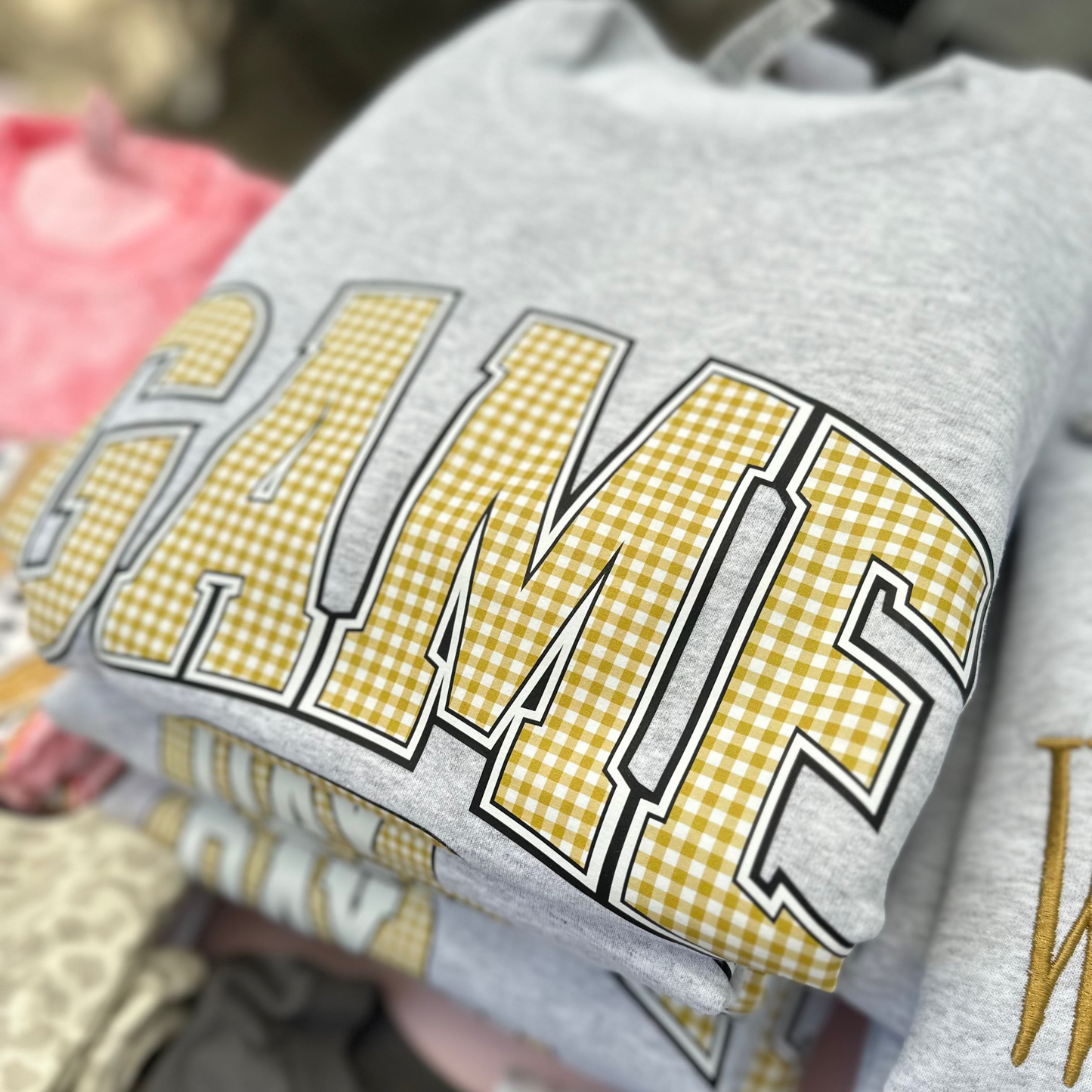 Game Day Gold Checkered Design