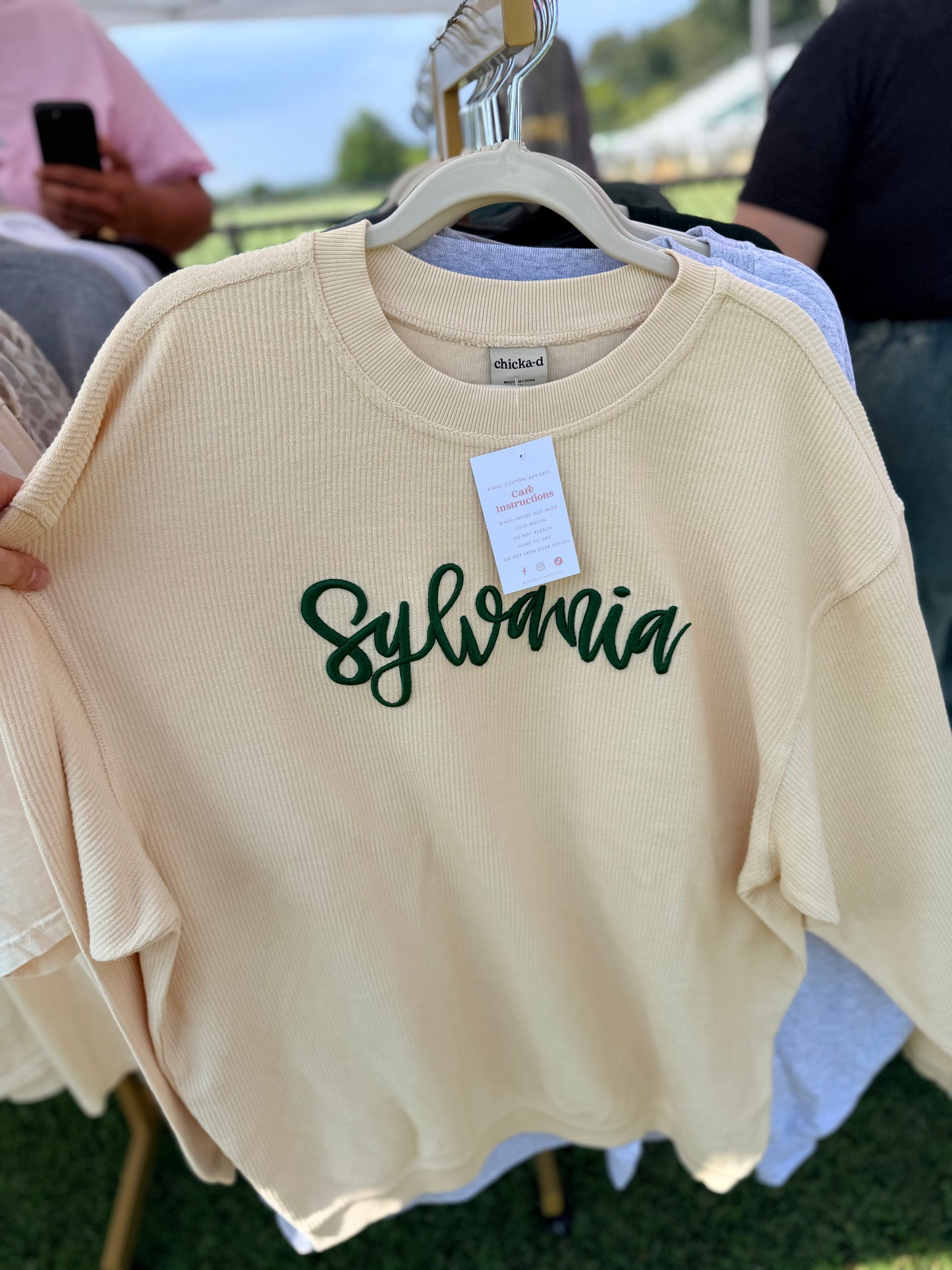 Embroidered Corded Crew Sweatshirt