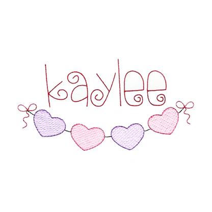 String of Hearts with Name