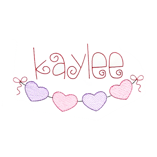 String of Hearts with Name