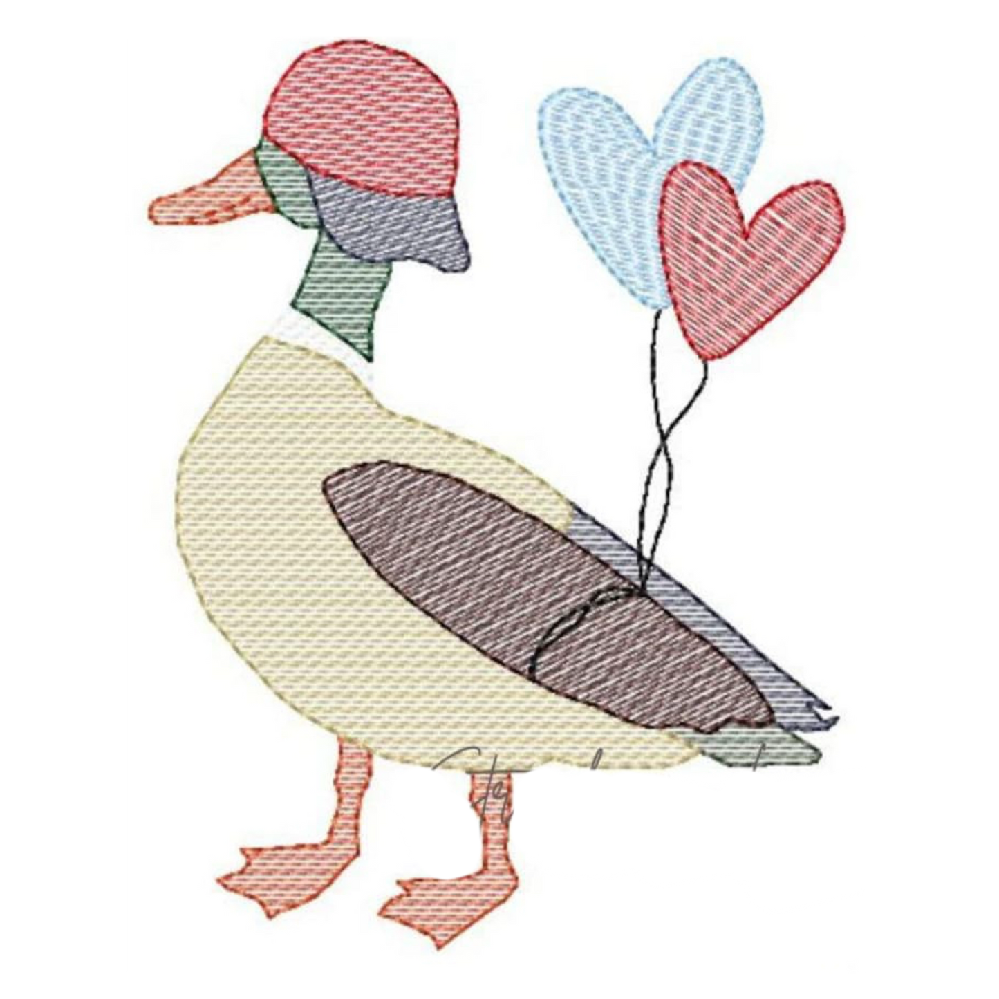 Valentines Duck Hat with Name