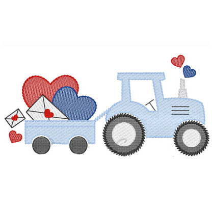 Valentines Tractor with Name