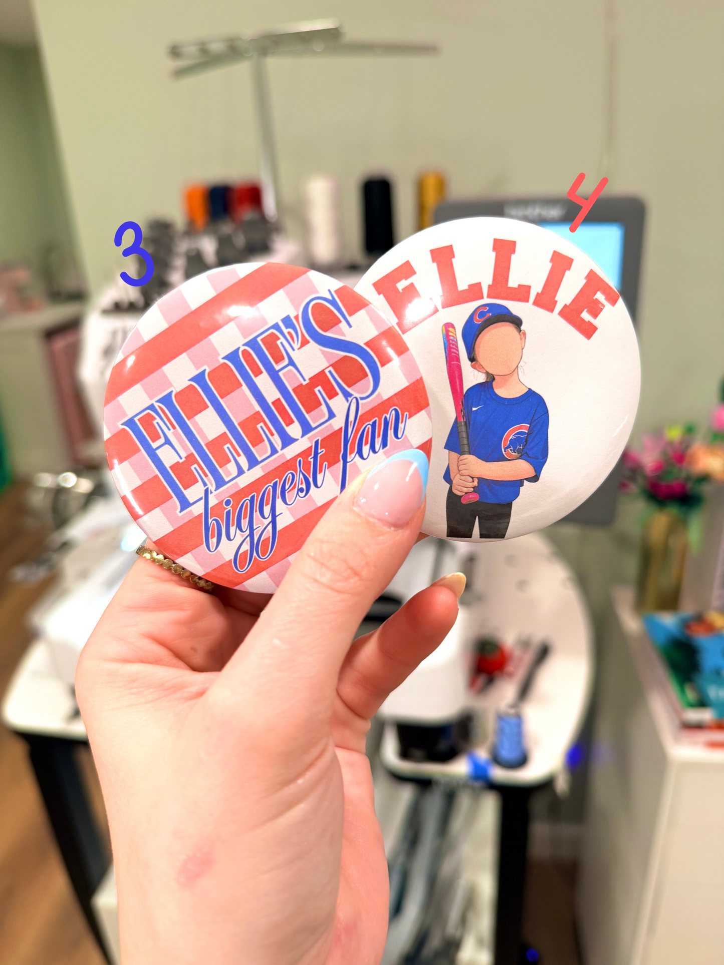 3” Large Custom Buttons