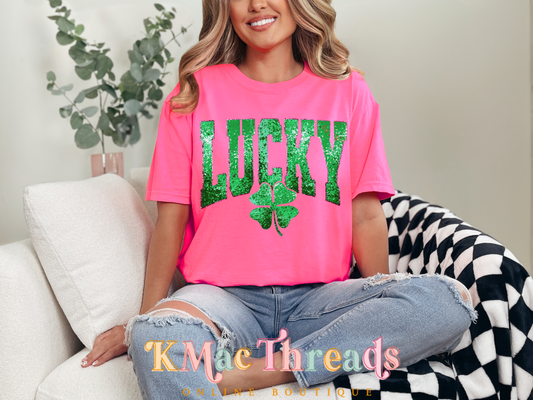 Faux Sequins Lucky