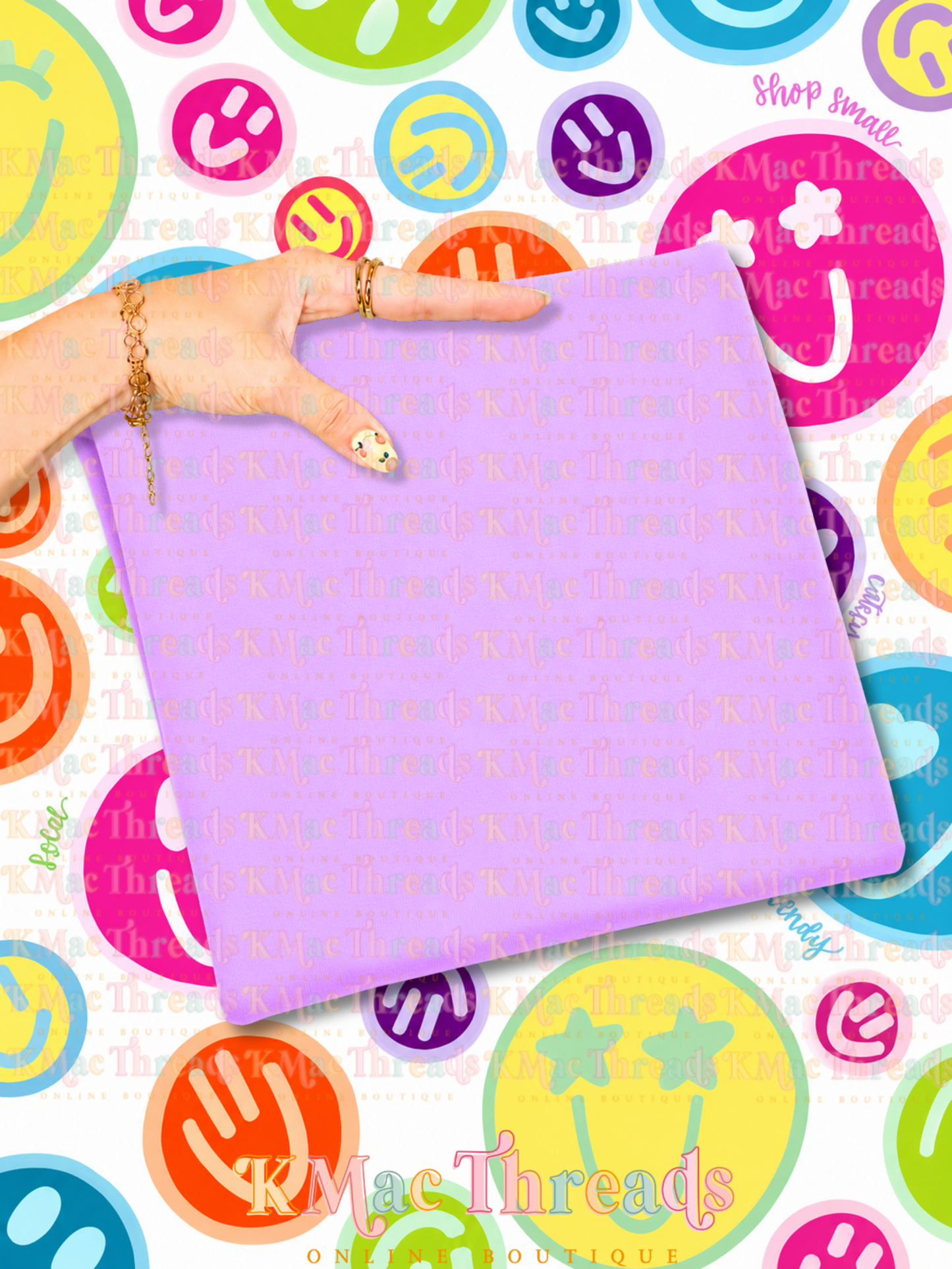 Holding Neon Violet Comfort Color Smiley Mockup