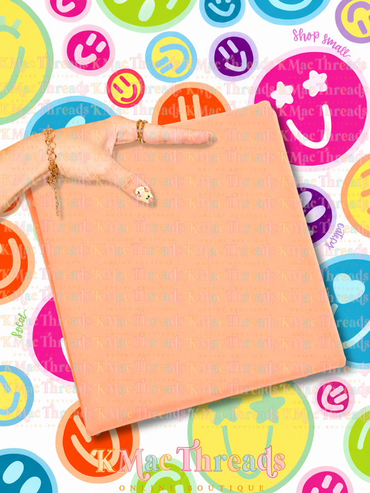 Holding Neon Cantaloupe Comfort Color Smiley Mockup