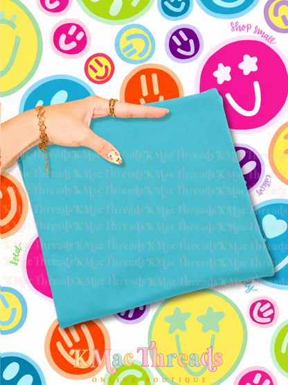 Holding Lagoon Blue Comfort Color Smiley Mockup