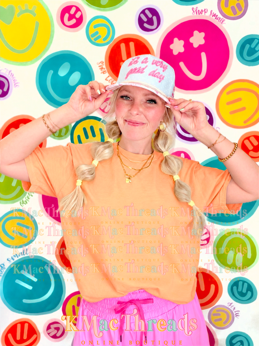 Neon Cantaloupe CC Smiley Mock