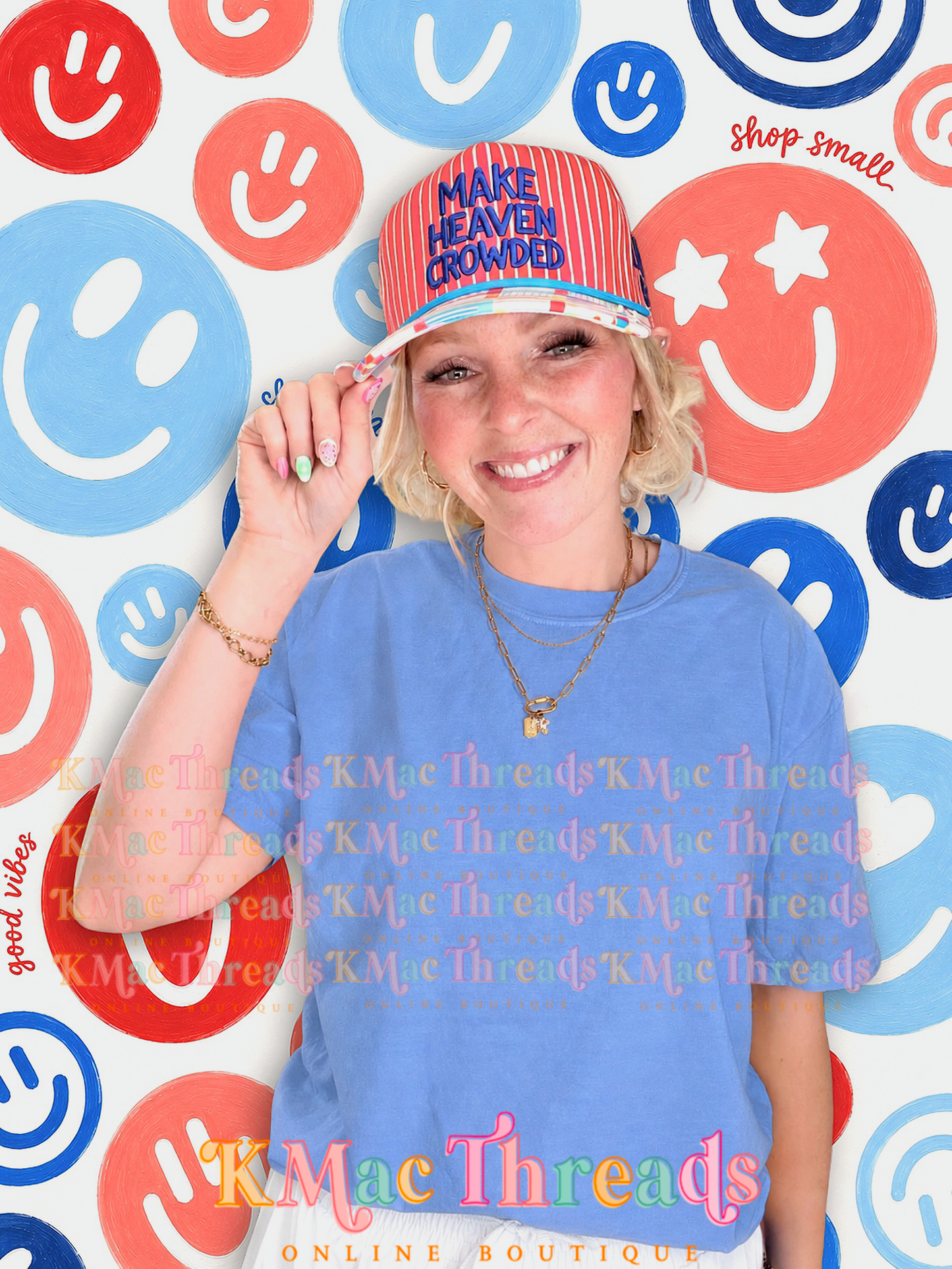 Flo Blue American CC Smiley Mock